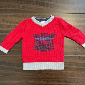 EGG NY Red Thermal Top with Superhero Bear